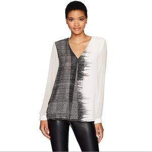 Calvin Klein  Printed Inverted Pleat Blouse